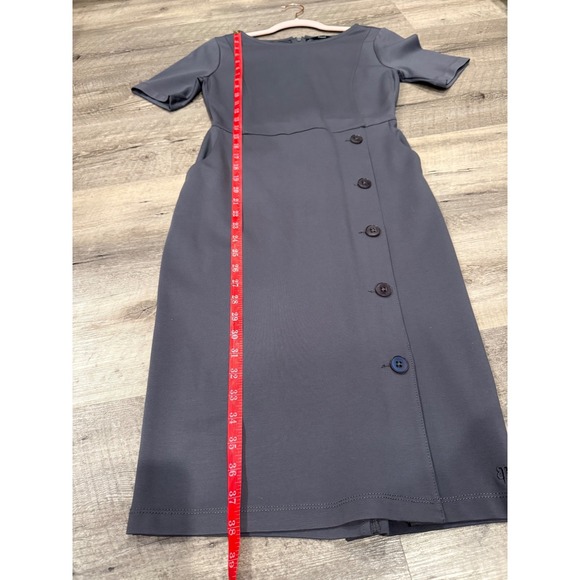 Betabrand Womens Gray Sheath Dress Button Detail Short Sleeve Business Casual XS - Picture 10 of 10